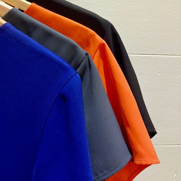 Uniqlo women drape short-sleeve a-line blouse [colour NAVY BLUE] - Picture 5 of 7